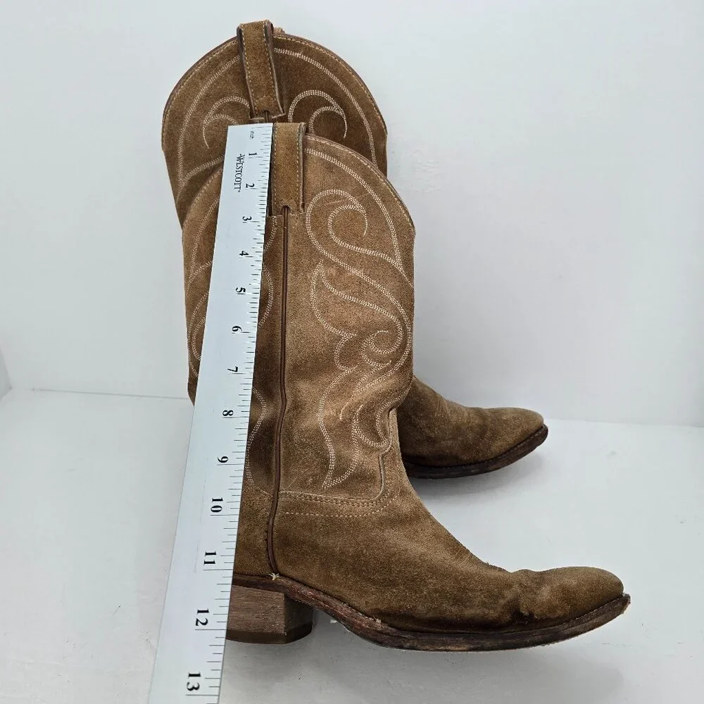 vintage | tan brown leather made in USA festival cowboy boots | WMS 7.5 - Picture 3 of 10